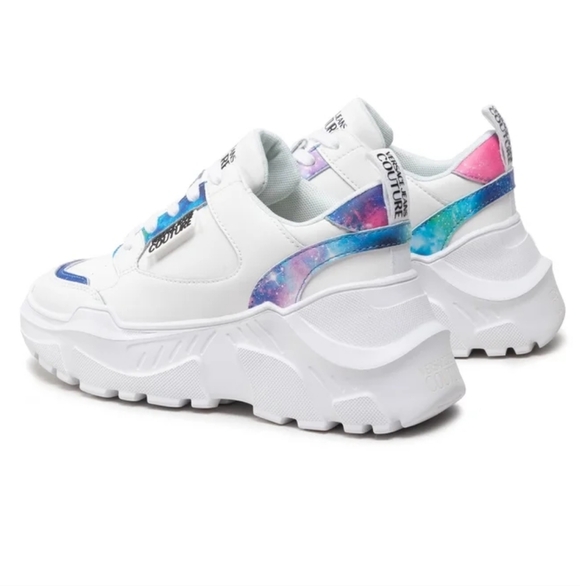 Versace Jeans Couture White Leather Sneakers Shoes Platform Chunky Lug Sole - Picture 16 of 16